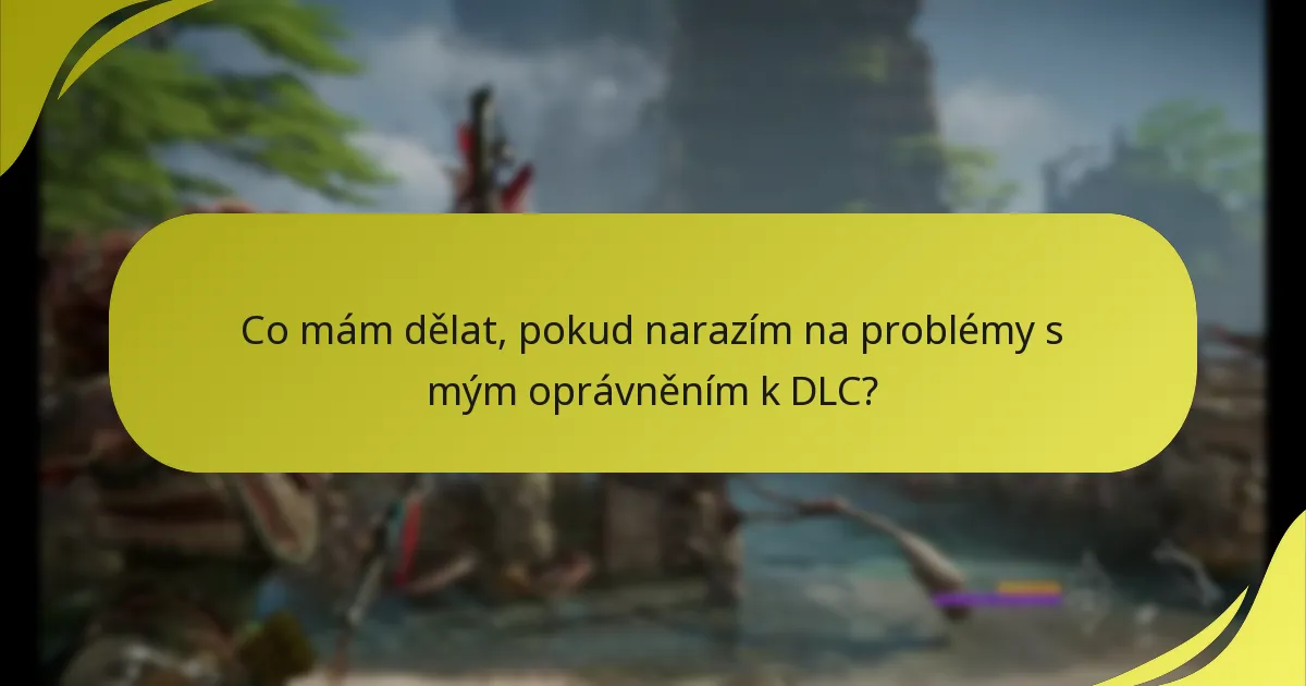 Co mám dělat, pokud narazím na problémy s mým oprávněním k DLC?