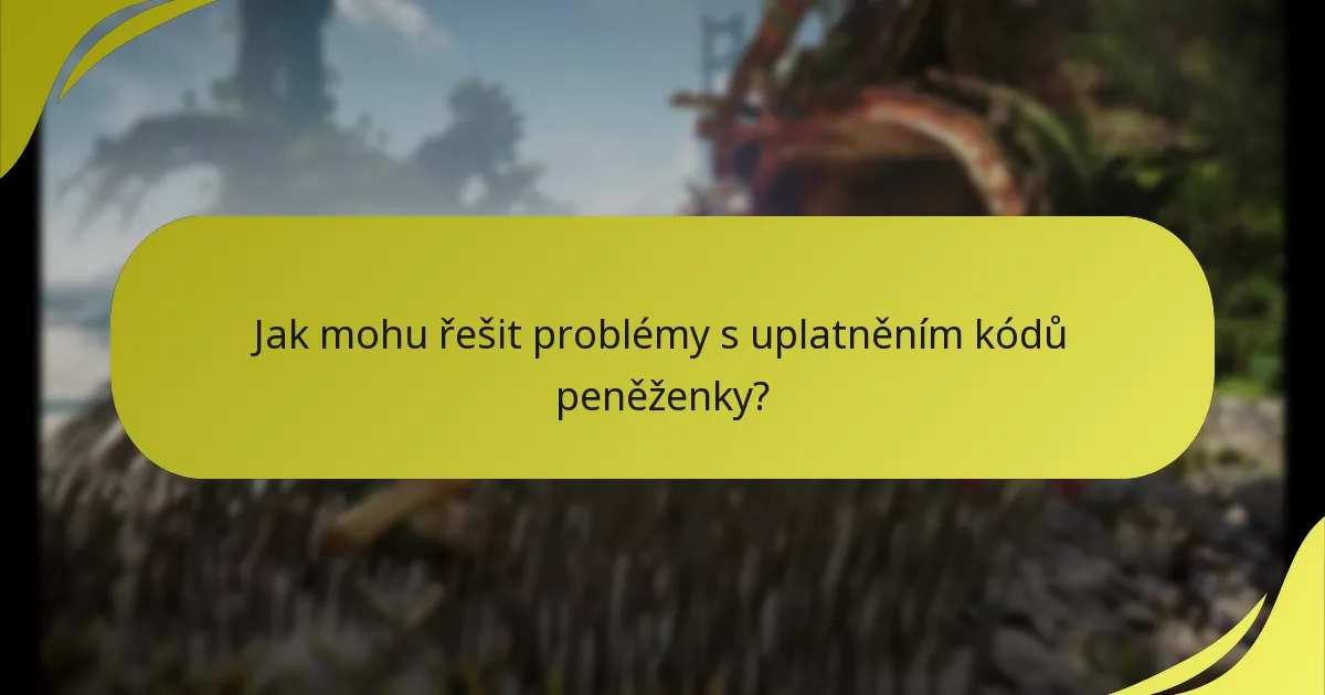 Jaké běžné chyby se vyskytují během uplatnění kódů peněženky?