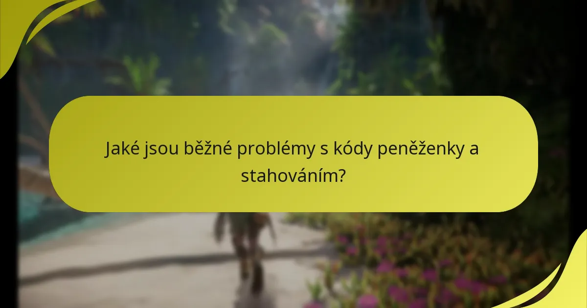 Jaké jsou běžné problémy s kódy peněženky a stahováním?
