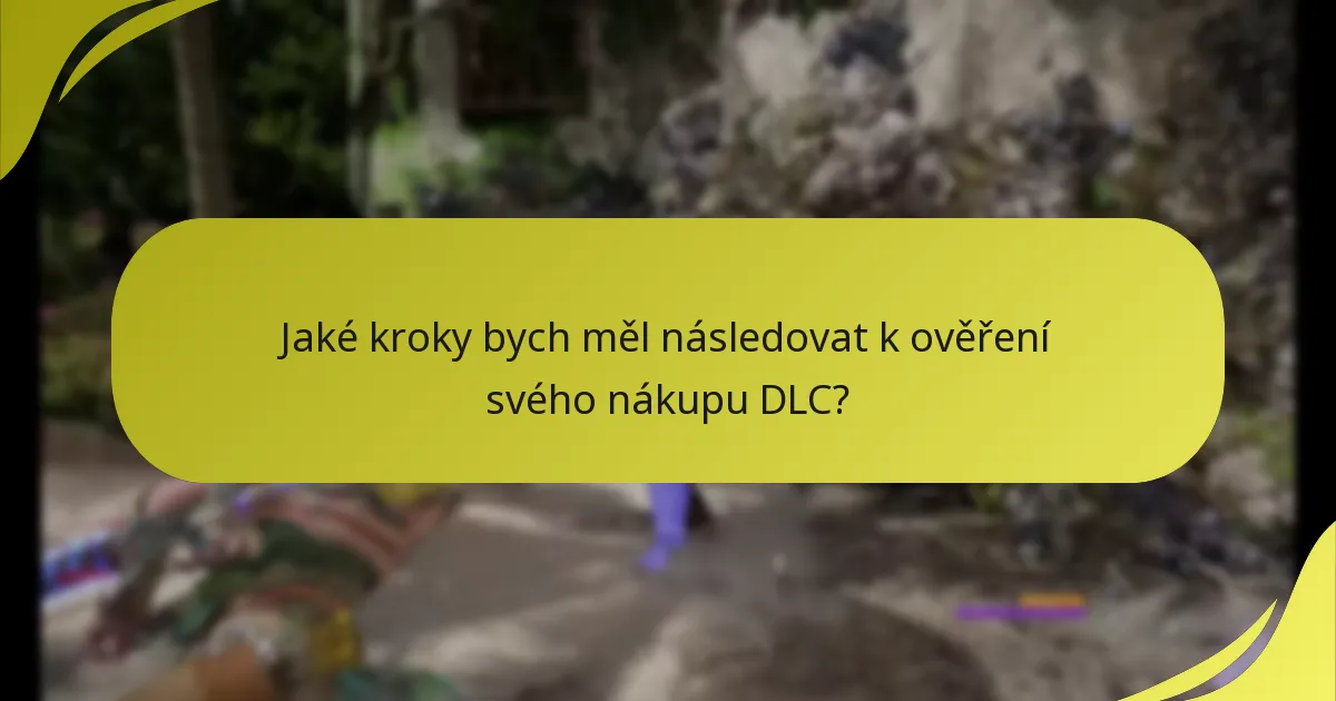 Jaké kroky bych měl následovat k ověření svého nákupu DLC?